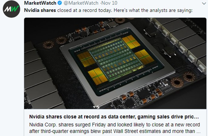 NVIDIA EN ASCENSO CON SU INFORME DE 3T