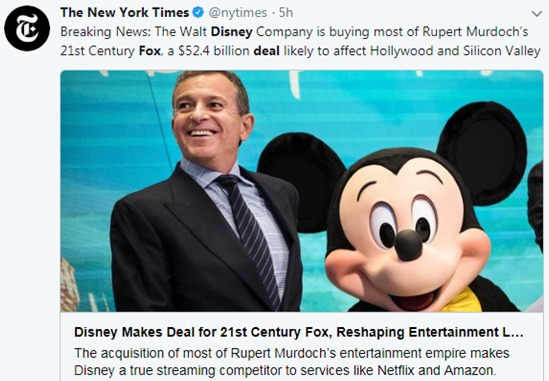 YA LO LOGRÓ: DISNEY COMPRA A FOX